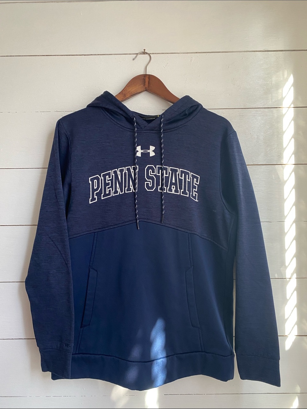 Under Armour Navy and White Penn State Hooded Pullover